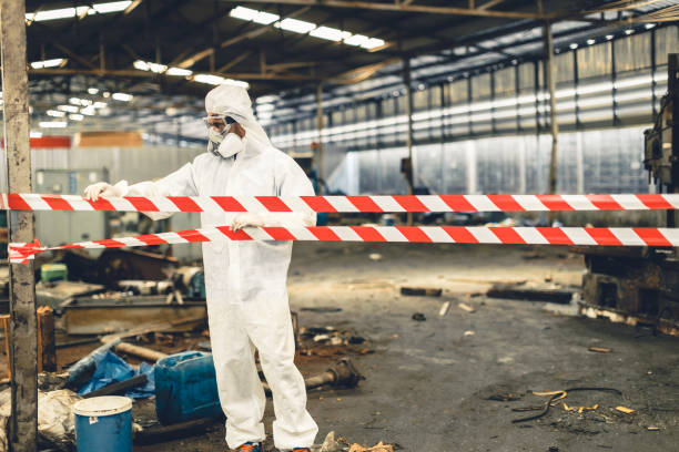 Professional Sewage Cleanup technician working in North Franklin, CT